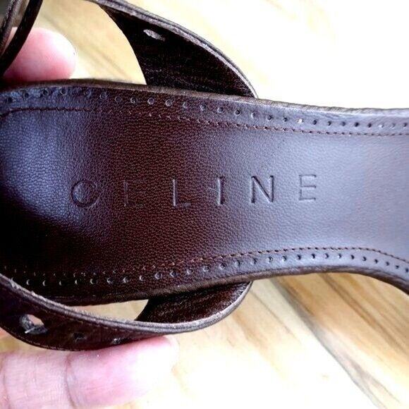 Celine Brown Leather Sandal 38B - Picture 3 of 10